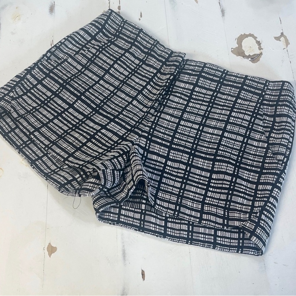 Anthropologie Ro & De Black and White High Waist Shorts Size Large
